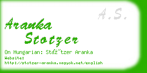 aranka stotzer business card